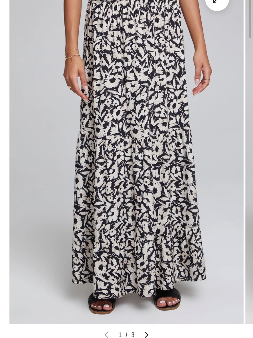 Saltwater Luxe MARIANA maxi skirt - black and beige (not white)